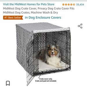 Cute Dog Crate Cover Grey Geometric